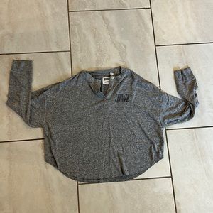 Tailgate university of Iowa cropped Henley t shirt